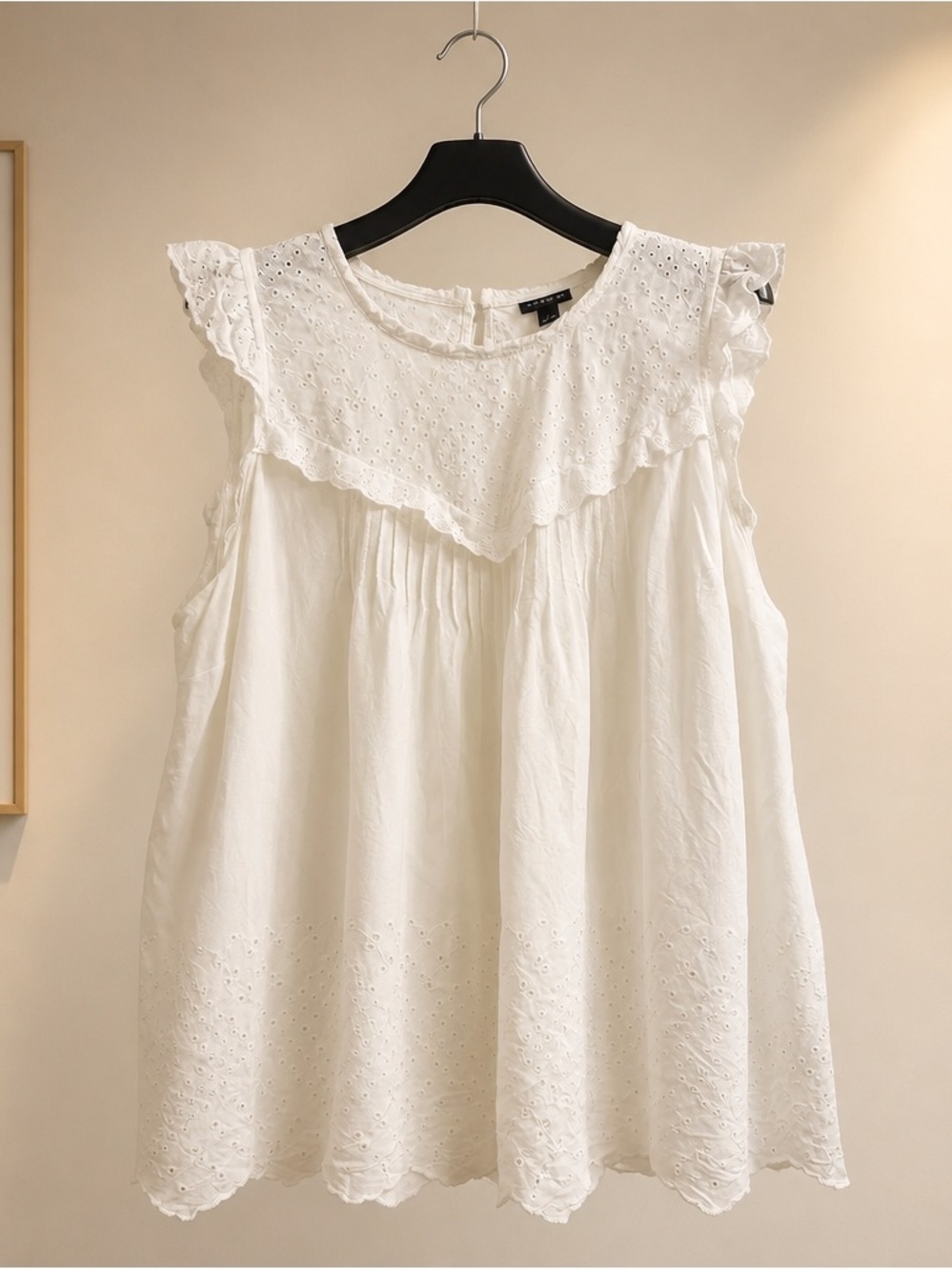 torrid White Eyelet Ruffle Trim Sleeveless
